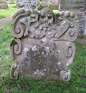 gravestone skull