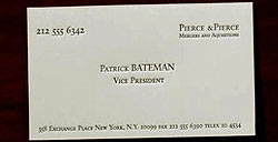 patrick bateman card