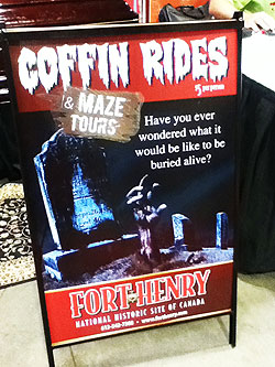 coffin rides sign